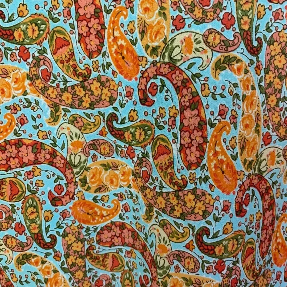 MYO Women's Lightweight Paisley A-Line Skirt Elastic Waist Size Medium